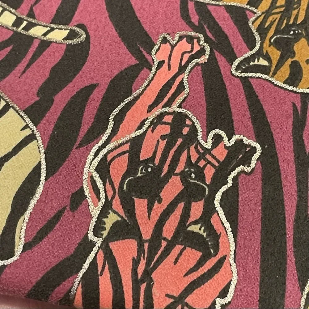Bebe Makeup Bag Pink with Gold Tigers